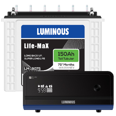 Luminous Zelio+ 1100 Home UPS and Luminous Life Max LM 18075