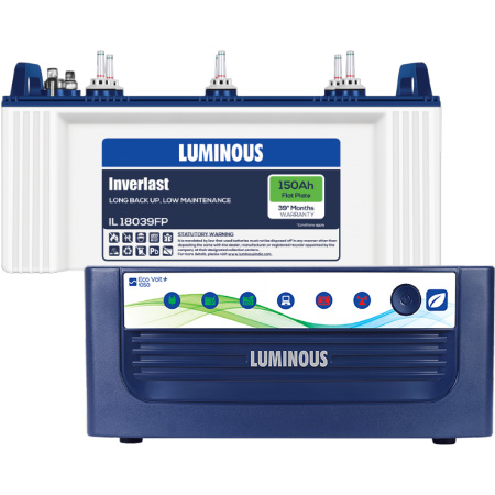 Luminous Eco Volt 1050 Home Ups And Luminous Il 18039fp Inverter Battery At Best Price Buy Luminous Eco Volt 1050 Home Ups And Luminous Il 18039fp Online