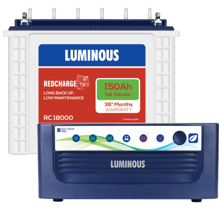 Eco Volt 1050 Home UPS and Luminous Red Charge RC 18000