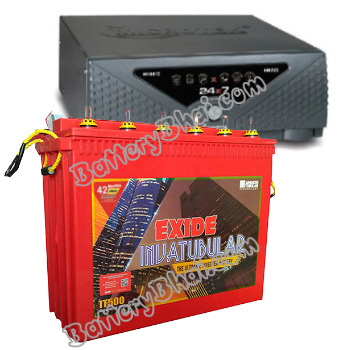 Combo Microtek UPS 24x7 HB 1075 and Exide Inva Tubular IT500