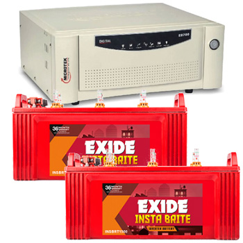 Combo-Microtek SW EB 1700 Home UPS and 2pcs Exide Insta Brite IB1500